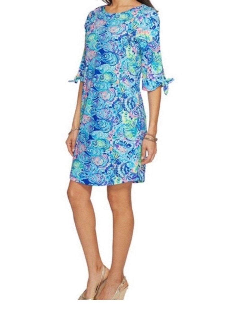 Lilly Pulitzer Blue Multi Floral Dress, EUC, Size S